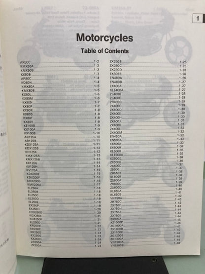 Kawasaki 99930-1005-01 Model Recognition Manual '89-'91 Genuine