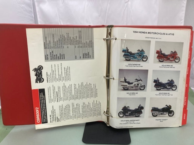 Honda Redbook Motorcycle & ATV Dealer Model Guide w/ Spec Sheets 1993 Genuine
