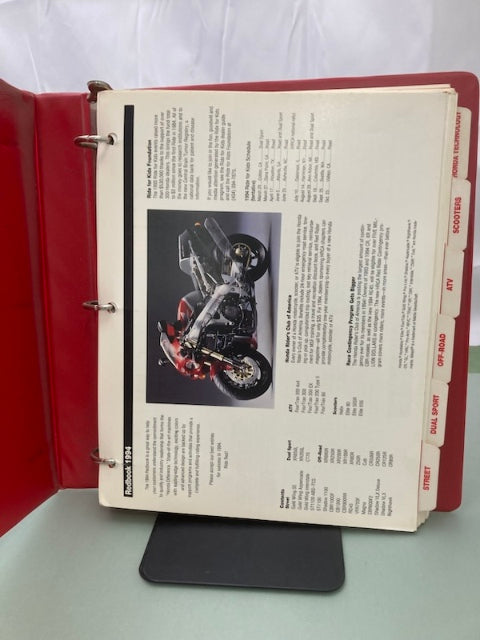 Honda Redbook Motorcycle & ATV Dealer Model Guide w/ Spec Sheets 1994 Genuine