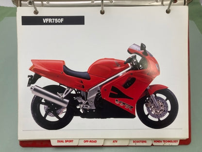 Honda Redbook Motorcycle & ATV Dealer Model Guide w/ Spec Sheets 1995 Genuine