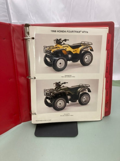 Honda Redbook Motorcycle & ATV Dealer Model Guide w/ Spec Sheets 1998 Genuine