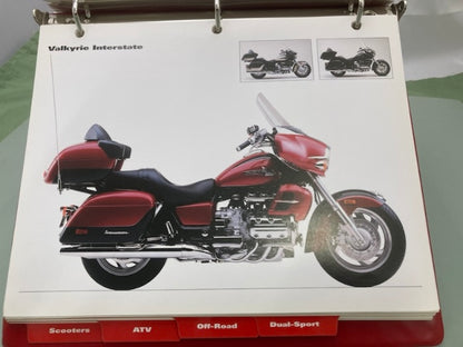 Honda Redbook Motorcycle & ATV Dealer Model Guide w/ Spec Sheets 2001 Genuine