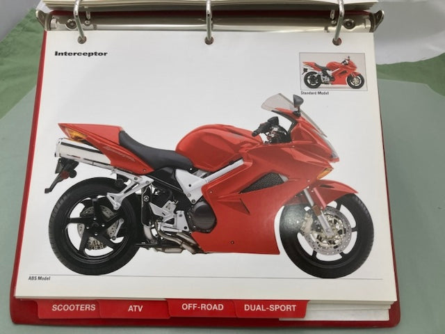 Honda Redbook Motorcycle & ATV Dealer Model Guide w/ Spec Sheets 2002 Genuine