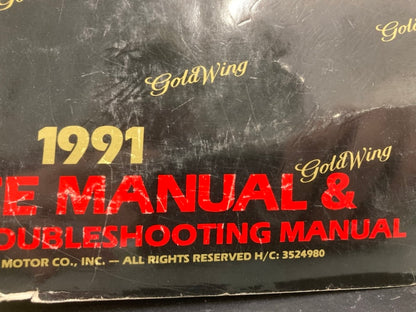 Honda 3524980 GL 1500 Gold Wing Service Manual & ETM 1991 Genuine