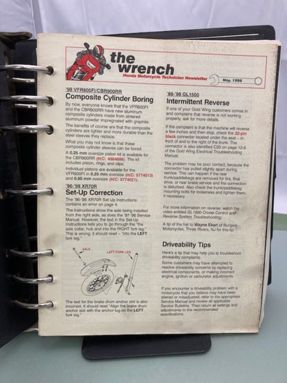 Honda 61MAM03-AH GL 1500 Gold Wing Service Manual Binder & ETM 1998 Genuine