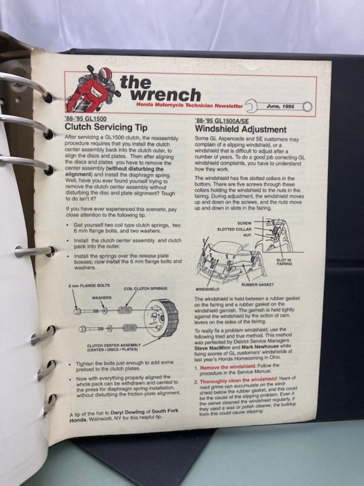 Honda 61MAM00-AH GL 1500 Gold Wing Service Manual Binder & ETM 1995 Genuine