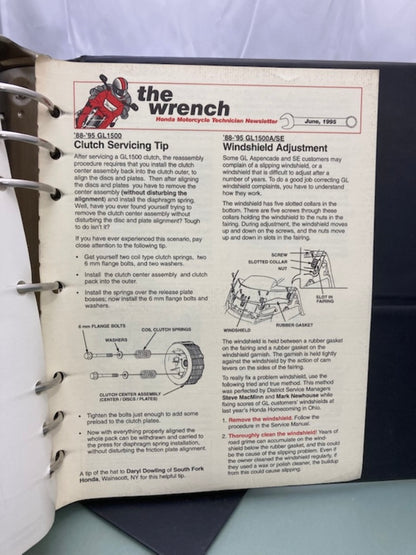 Honda 61MAM00-AH GL 1500 Gold Wing Service Manual Binder & ETM 1995 Genuine