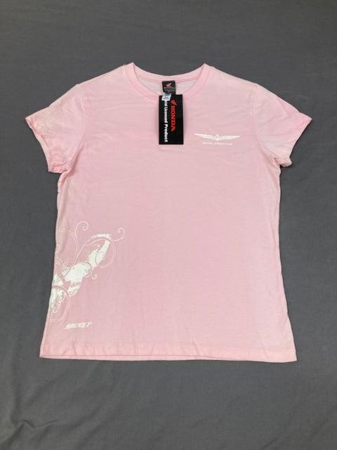 Honda 0881-7903 Junior Womens Short Sleeve Goldwing Shirt Pink Size Medium New Genuine
