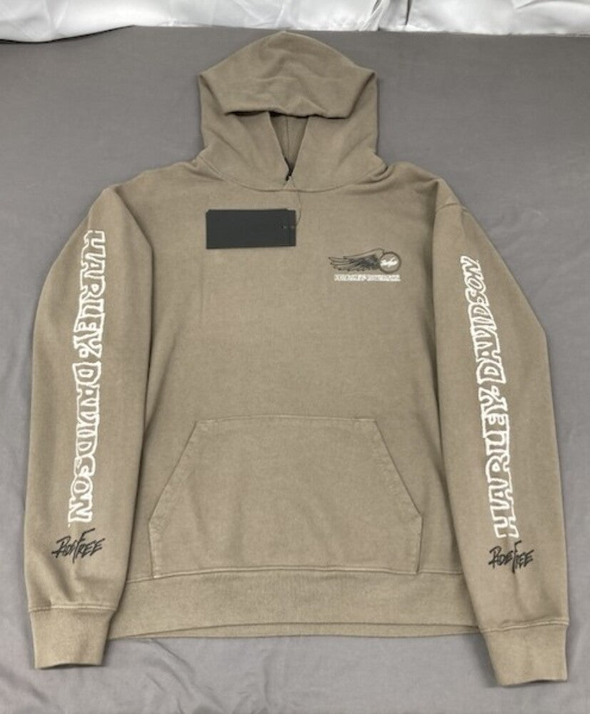 Harley Davidson 96793-24VX/000L Mens Long Sleeve Hoodie Grey Large New Genuine