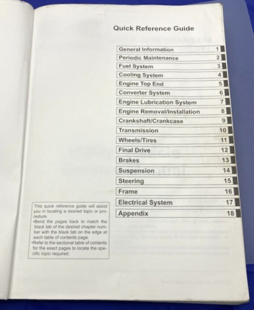 Kawasaki 99924-1409-01 Mule 4010 Trans 4x4 Diesel 2008 Service Manual Genuine