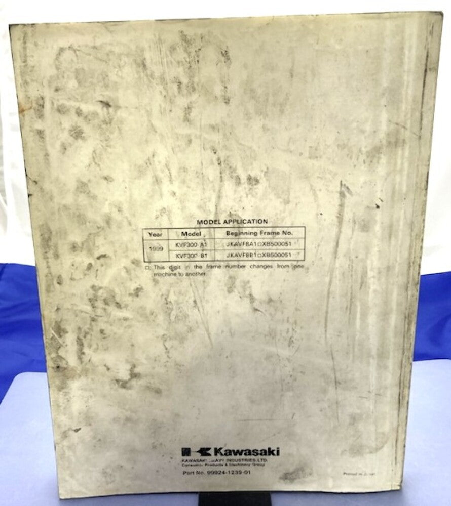 Kawasaki 99924-1239-01 Prairie 300 4x4; 300 1998 Service Manual Genuine