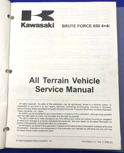 Kawasaki 99924-1363-31 Brute Force 650 4x4 i 2005 Service Manual Genuine