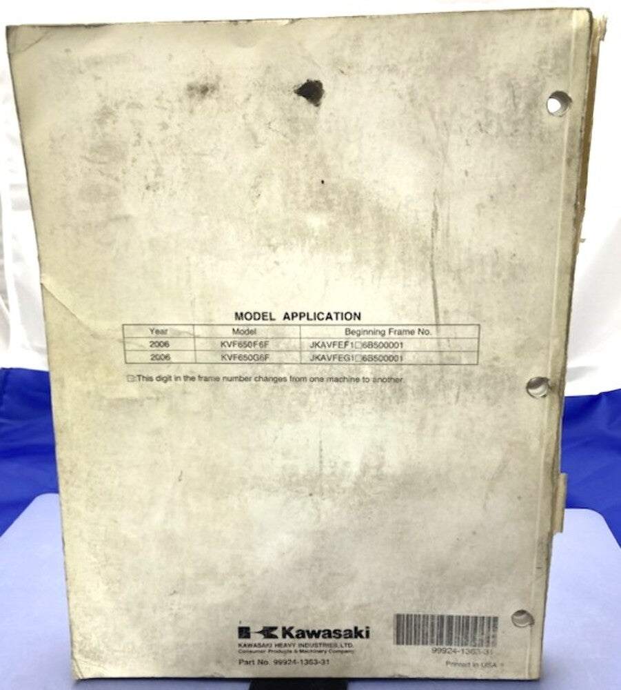 Kawasaki 99924-1363-31 Brute Force 650 4x4 i 2005 Service Manual Genuine