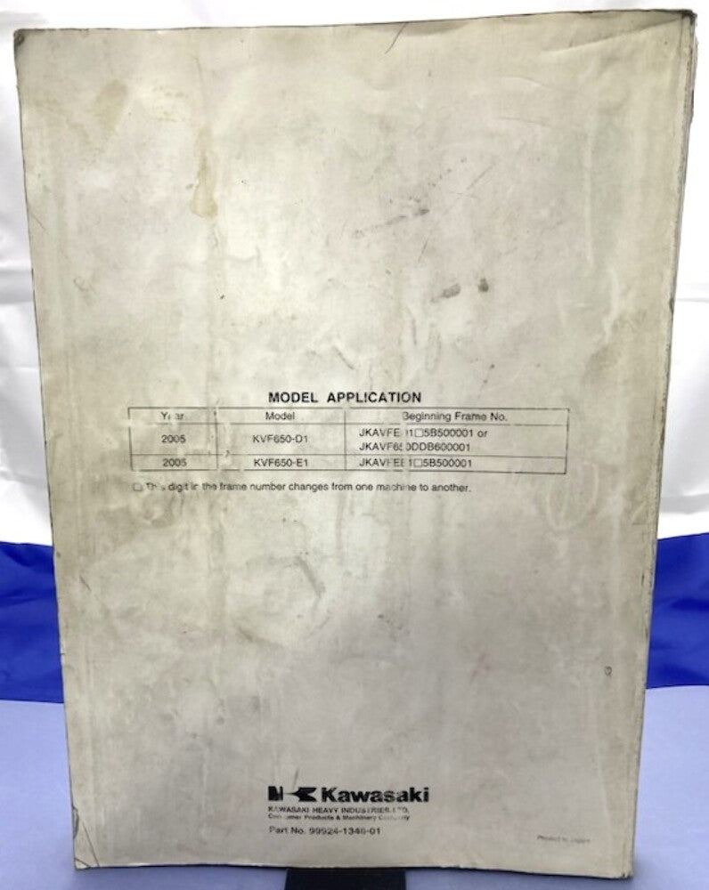 Kawasaki 99924-1348-01 Brute Force 650 4x4 KVF 650 4x4 2004 Service Manual Gen.