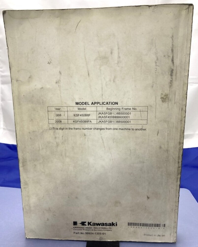 Kawasaki 99924-1386-01 KFX450R 2007 Service Manual Genuine