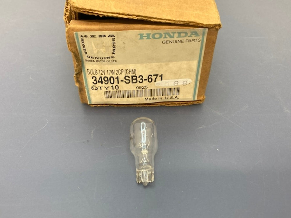 Qty 2 Honda 34901-SB3-671 miniature automotive light bulb New Genuine