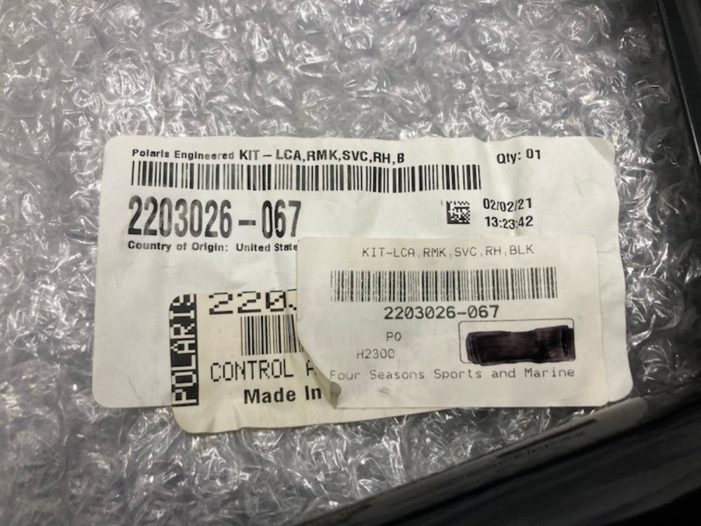 Polaris 2203026-067 Lower Right Side Control Arm, medium gloss black New Genuine