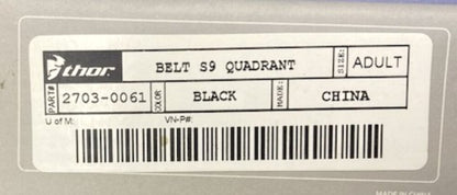 Thor 2703-0061 Belt S9 Quadrant Adult Black New Genuine