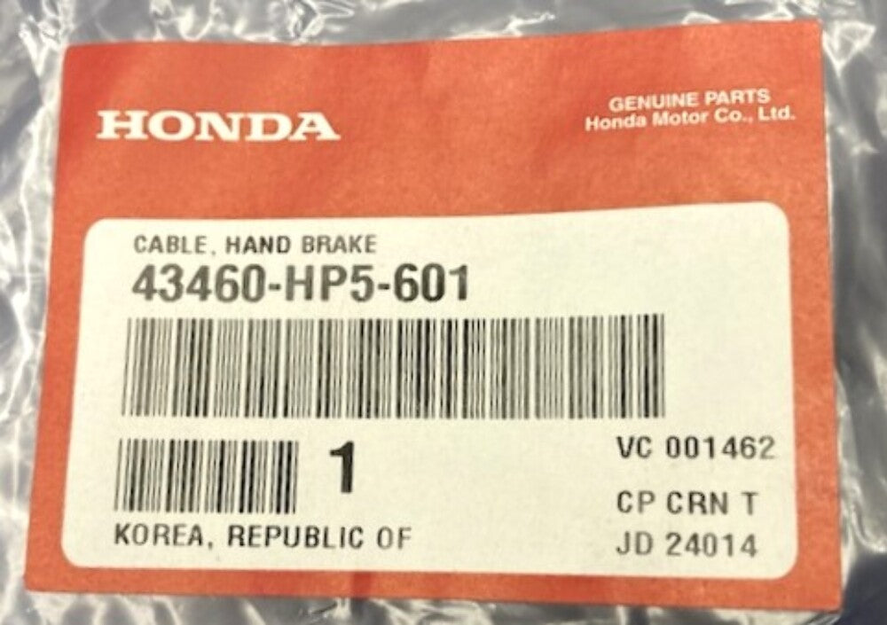 Honda 43460-HP5-601 Cable, Hand, Brake New Genuine
