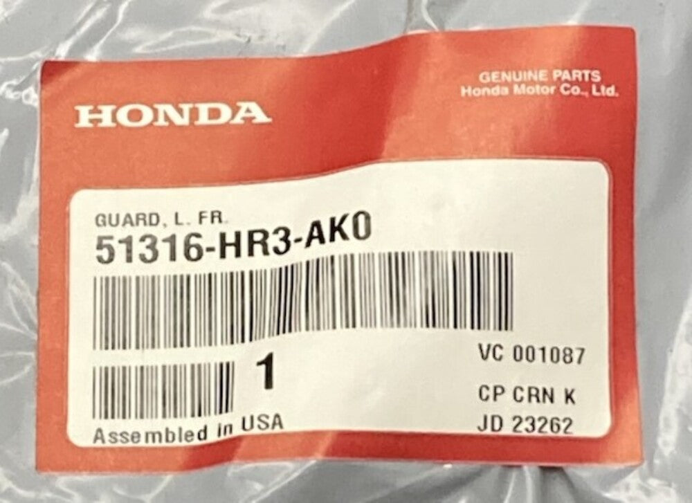 Honda 51316-HR3-AK0 Guard, L., Fr., Inboard New Genuine