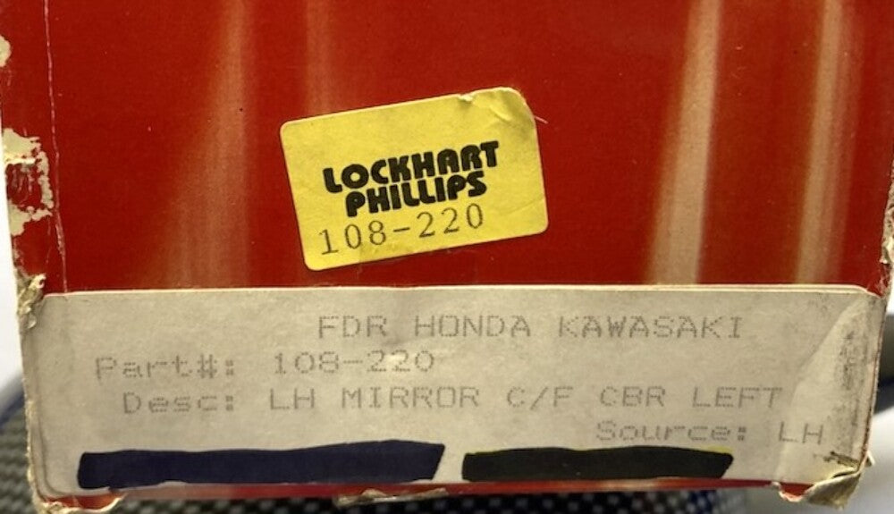 Lockhart Phillips 108-220 LH Mirror C/F CBR Fits Honda Kawasaki New Replaces