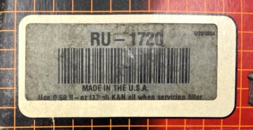 K&N RU-1720 Universal Clamp-On Air Filter New Genuine