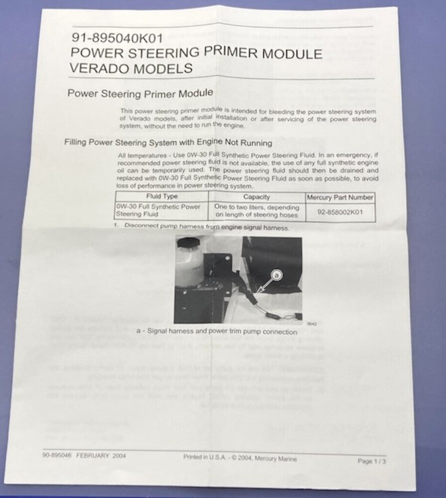 Quicksilver 895040K01 Power Steering Module Kit New Genuine