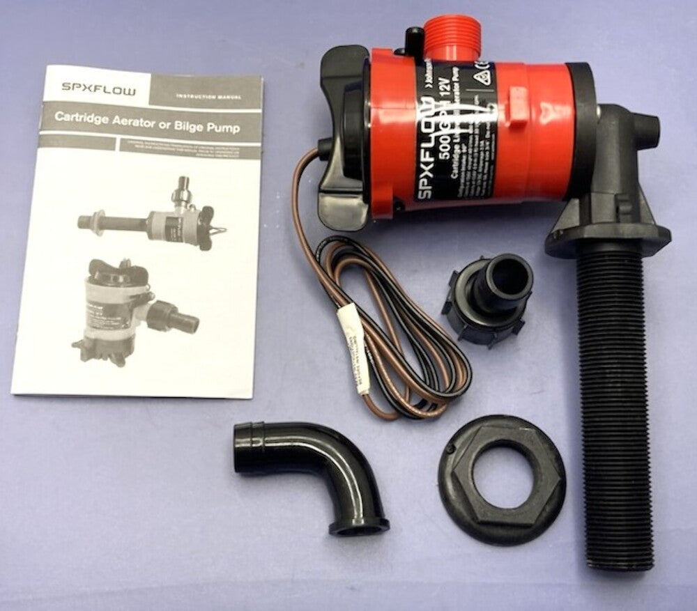 Johnson Pump 470714 500 GPH Cartridge Aerator Pump 90 degree 12V New Genuine