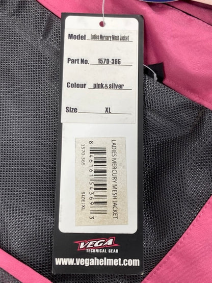 Vega 1570-365 Ladies Mercury Mesh Jacket Pink/Silver Size XL New Genuine