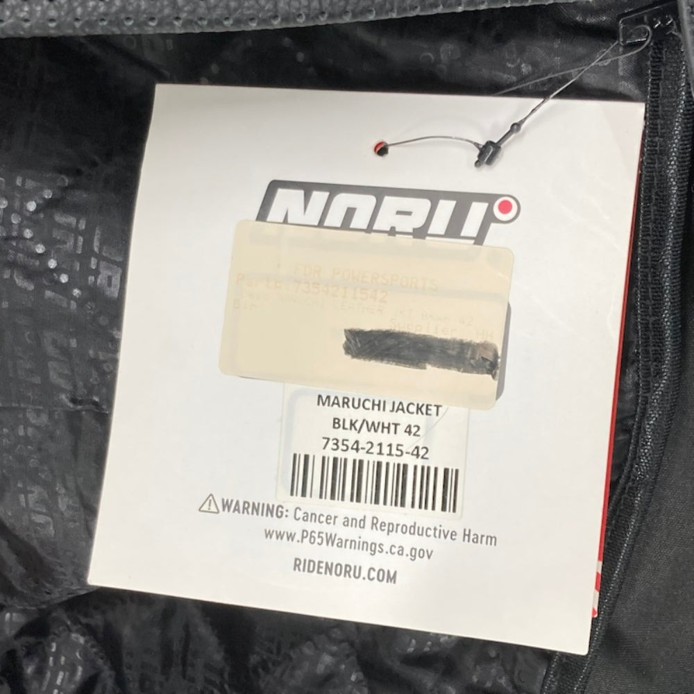 Noru 7354-2115-42 Maruchi Motorcycle Jacket Black/White Size 42 New Genuine