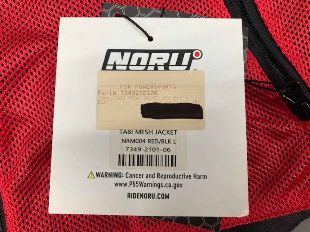 Noru 7349-2101-06 Tabi Mesh Jacket Men's Size Large Red New Genuine