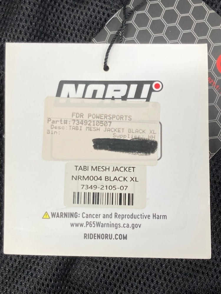 Noru 7349-2105-07 Tabi Mesh Jacket NRM004 Black XL New Genuine