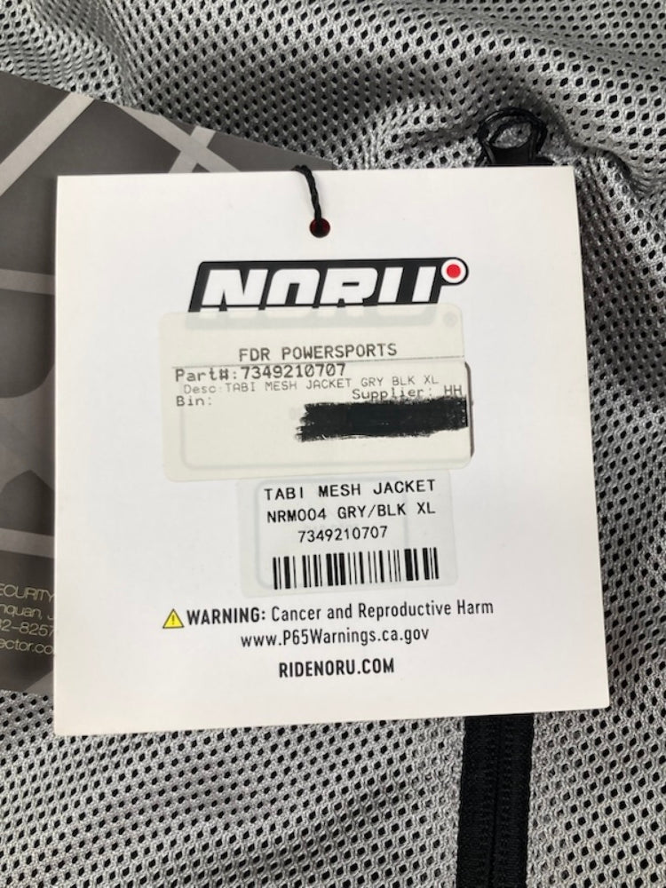Noru 7349-2107-07 Tabi Mesh Jacket NRM004 Grey/Black XL New Genuine