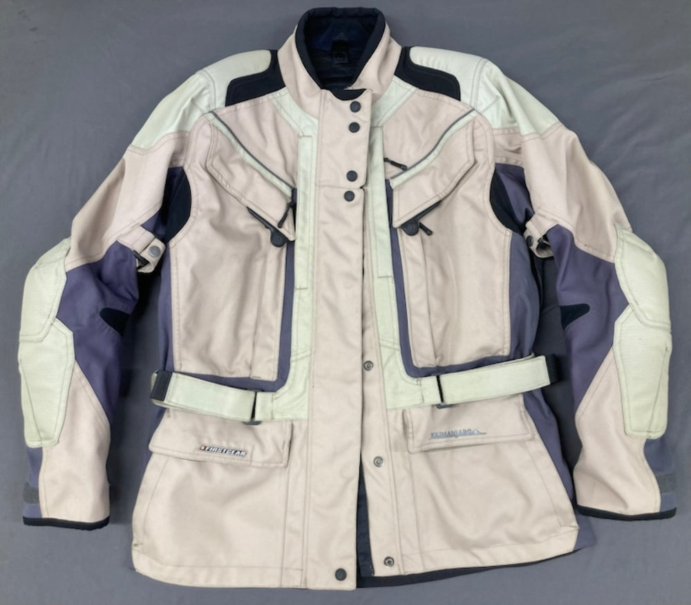 First Gear Classic Kilimanjaro Women's M/C Jacket Large Tan/Grey New Genuine