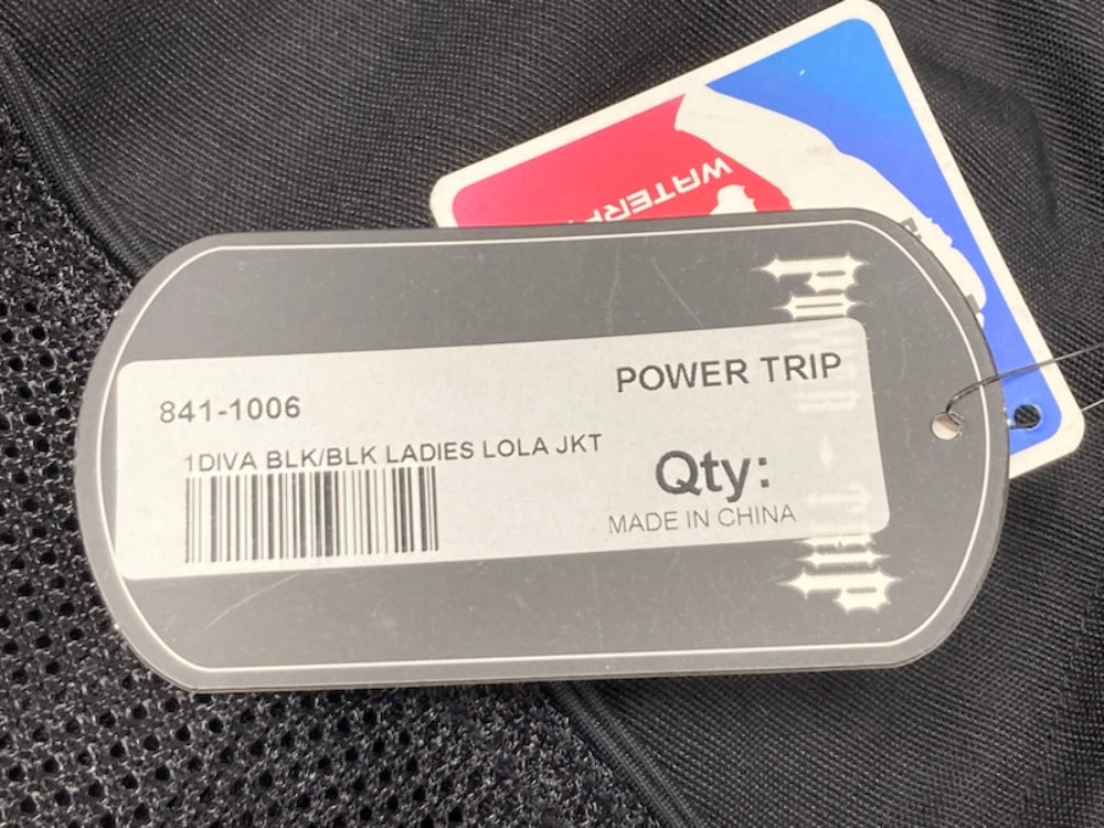 Power Trip 841-1006 Lola Ladies Textile Jacket BLK/BLK Size Diva1 New Genuine