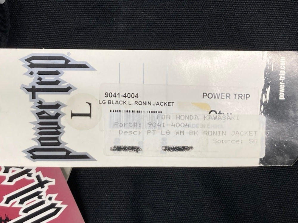 Power Trip 9041-4004 Motorcycle L. Ronin Jacket Black Large New Genuine