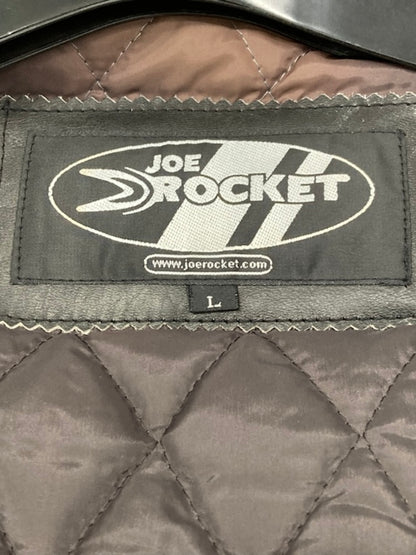 Joe Rocket Women's L Leather Motorcycle Jacket Black / White Piping New Genuine