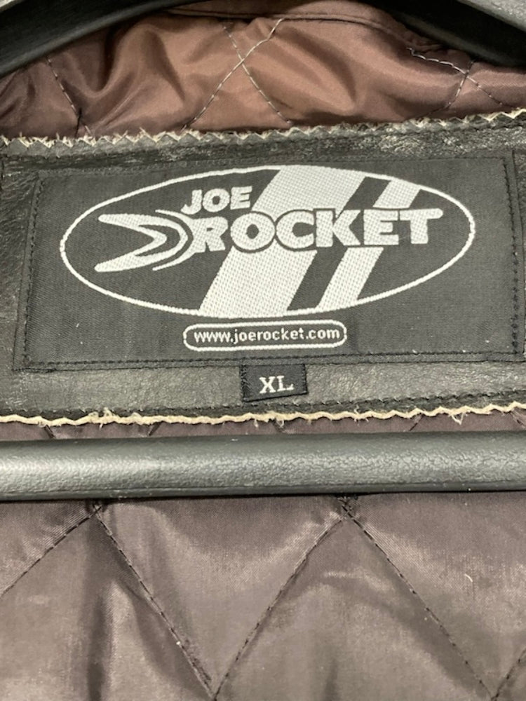 Joe Rocket Women's XL Leather Motorcycle Jacket Black / White Piping New Genuine