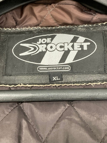 Joe Rocket Women's XL Leather Motorcycle Jacket Black / White Piping New Genuine