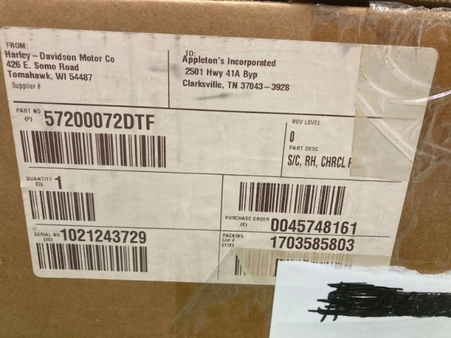Harley-Davidson 57200072DTF Right Side Cover New Genuine