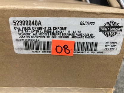 Harley-Davidson 52300040A XL One Piece Chrome Backrest New Genuine