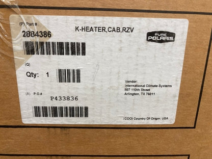 Polaris 2884386 Cab Heater Kit for RZR Pro S/XP New Genuine
