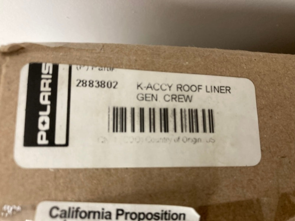 Polaris 2883802 Poly Roof Liner, 4-Seat New Genuine