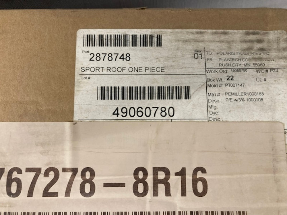 Polaris 2878748 RZR Sport Roof New Genuine