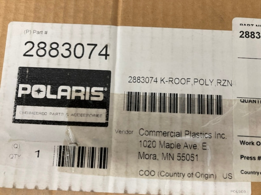 Polaris 2883074 RZR XP 4 1000 Turbo Roof New Genuine