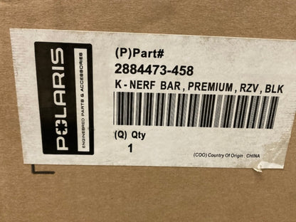 Polaris 2884473-458 Premium Nerf Bars Black for RZR New Genuine