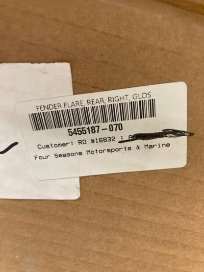 Polaris 5455187-070 Fender Flare, Rear, Right, Gloss Black New Genuine