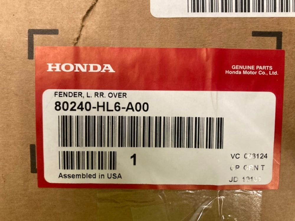 Honda 80205-HL6-A00ZB Talon 1000X Fender Kit New Genuine