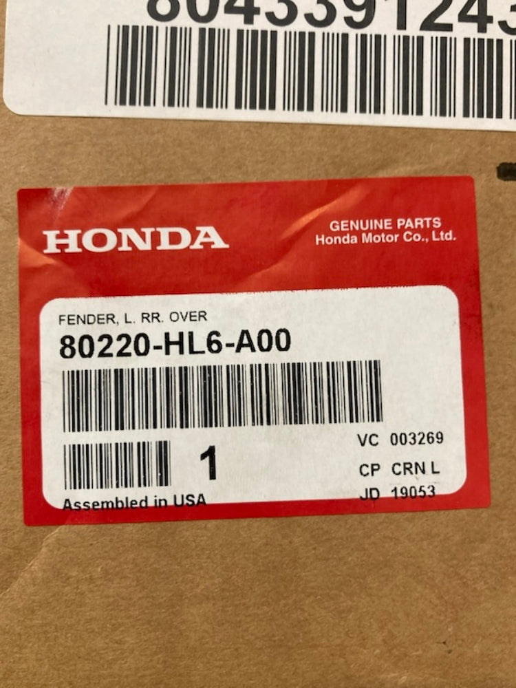 Honda 80205-HL6-A00ZB Talon 1000X Fender Kit New Genuine