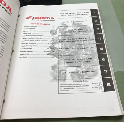 Genuine Honda EQS008C02 Tool and Equipment Program 1999-2000